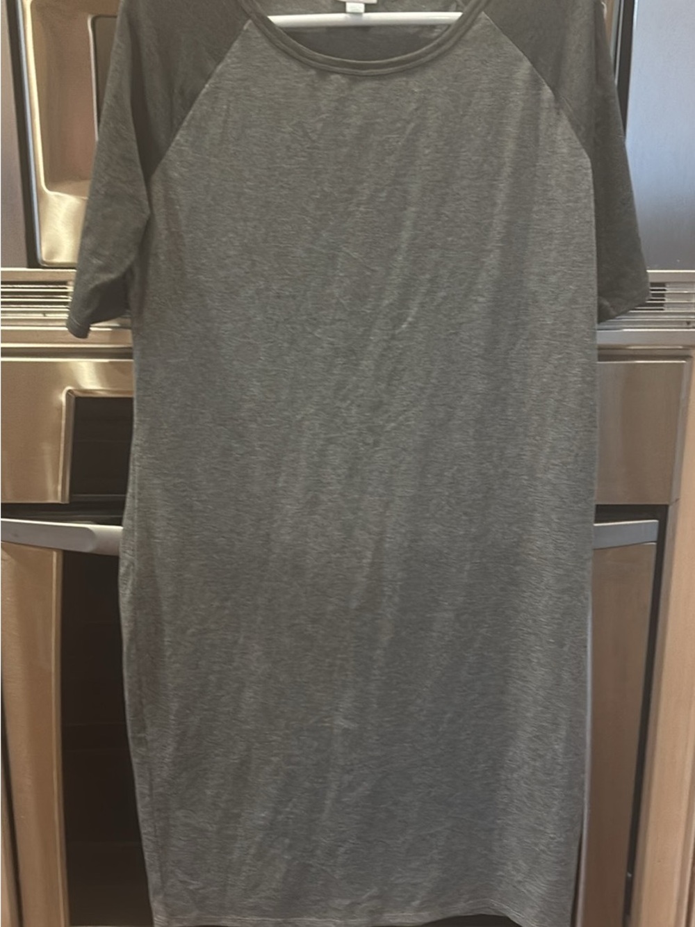 LuLaRoe Heather Gray Raglan Midi Dress